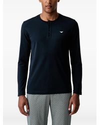 Emporio Armani - Logo-Embroidered Geometric-Print Pajamas - Lyst