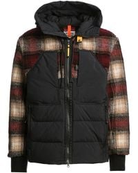 Parajumpers - Plaid-Panel Quilted Jacket - Lyst