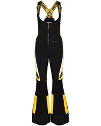 Fendi Front Zip Paneled Ski Overalls - Black