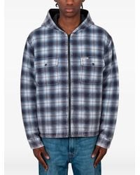 Stussy - Checkered Zip-Up Jacket - Lyst