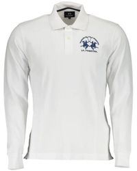 La Martina - Logo-Embroidered Long-Sleeve Polo Shirt - Lyst
