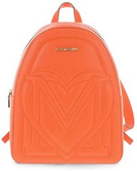 Moschino - Logo-Plaque Embossed-Logo Backpack - Lyst