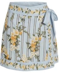 Agua Bendita - Chemise Rayée À Fleurs Brodées - Lyst