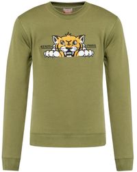 KENZO - Tiger-Print Crew Neck Sweatshirt - Lyst