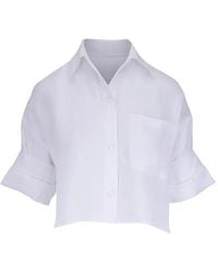 Twp - The Next Ex Cropped Short-Sleeve Shirt - Lyst