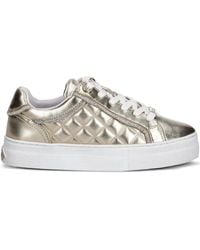 Guess - Gratea Quilted Metallic-Effect Sneakers - Lyst
