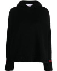 Giada Benincasa - Slogan-embroidered Knitted Hoodie - Lyst