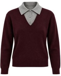 Juun.J - Layered-Effect V-Neck Polo Sweater - Lyst