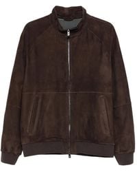 Corneliani - Zip-Front Suede Leather Jacket - Lyst
