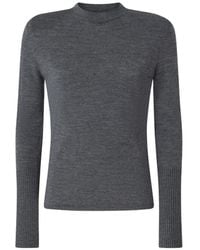 Pinko - Merino-Wool Sweater With Removable Shoulder Pads - Lyst