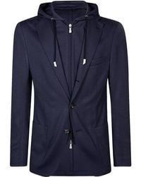 Eleventy - Hooded Single-Breasted Blazer - Lyst