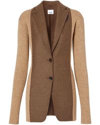 Burberry Ribgebreide Blazer - Bruin