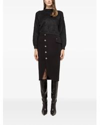 Nissa - Button-Detail Midi Skirt - Lyst