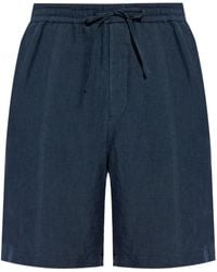 Emporio Armani - ドローストリング リネンショートパンツ - Lyst