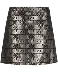 Moschino - Logo-jacquard Metallic High-waist Skirt - Lyst