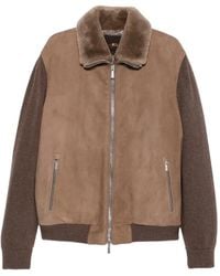 Moorer - Veste En Cuir À Col Lainé - Lyst