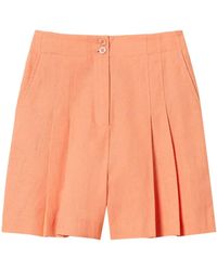 Twinset - Linen Blend Shorts With Pleats - Lyst