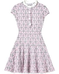 Self-Portrait - Check-Knit Beaded Dress - Lyst