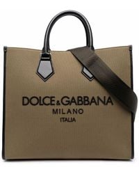 Dolce & Gabbana Shopper aus Canvas mit Details aus Kalbsnappaleder in Rot für Herren Herren Taschen Shopper 