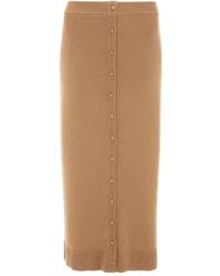 Victoria Beckham - Falda midi con botones - Lyst