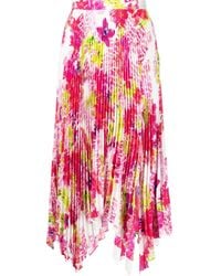 Versace - GONNA PLISSETTATA CON STAMPA FLORAL - Lyst