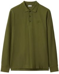 Burberry - Long-Sleeve Cotton Polo Shirt - Lyst