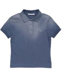 Acne Studios - Faded-Effect Logo-Print Polo Shirt - Lyst
