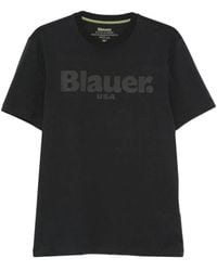 Blauer - Logo-Print Crew-Neck T-Shirt - Lyst