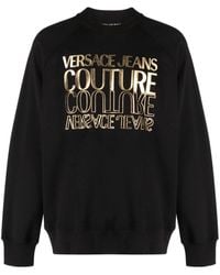 Versace - Sweatshirt mit Logo-Print im Metallic-Look - Lyst
