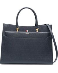 Thom Browne - Sac Cabas Duet En Cuir Grainé - Lyst