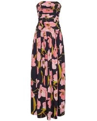 Cara Cara - Montreal Strapless Jurk Met Bloemenprint - Lyst