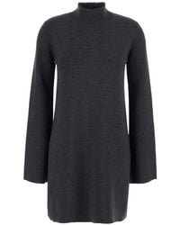 Semicouture - High-Neck Knitted Mini Dress - Lyst
