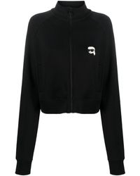 Karl Lagerfeld - Ikonik 2.0 Zip-up Cotton Sweatshirt - Lyst