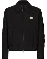Dolce & Gabbana - Diamond-quilted Bomber Jacket - Lyst