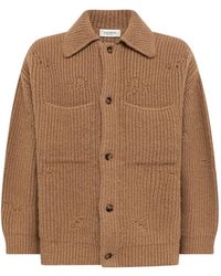 Laneus - Ribbed-Knit Distressed Cardigan - Lyst
