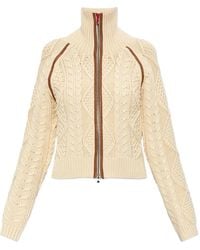 DIESEL - Cable-Knit Cardigan With Contrast Bands - Lyst