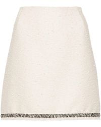 Moncler - Contrasting-Trim Tweed Miniskirt - Lyst