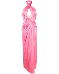 Moschino - Draped Halterneck Maxi Dress - Lyst