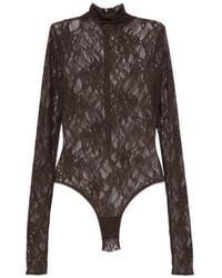 ANDAMANE - Ziggy Lace-Pattern High-Neck Bodysuit - Lyst