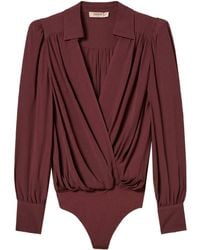 Twinset - Wrap-Effect Puff-Sleeve Bodysuit - Lyst