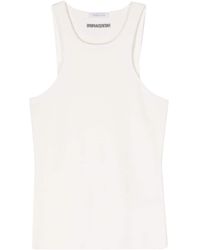 Patrizia Pepe - Logo-embroidered Ribbed Tank Top - Lyst