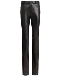 Balmain - Leren Broek Met Hoge Taille - Lyst