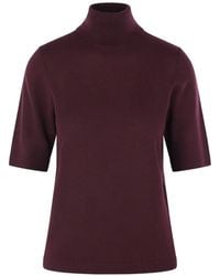 Allude - Short-Sleeve Roll-Neck Sweater - Lyst
