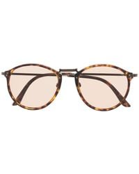 Giorgio Armani - Tortoiseshell Round-Frame Sunglasses - Lyst
