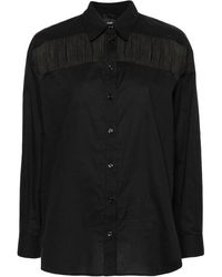 Pinko - Fringe-detailed Cotton Shirt - Lyst