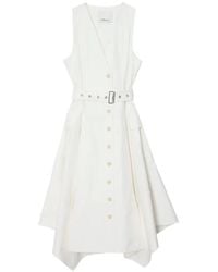 3.1 Phillip Lim - Belted V-Neck Midi Dress - Lyst