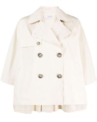 Peserico - Double-breasted Cape Trenchcoat - Lyst