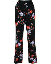 N°21 - Floral-print Straight-leg Trousers - Lyst