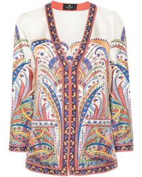Etro - Floral-Print Silk Jacket - Lyst