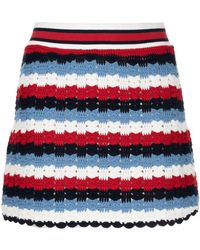 The Upside - Rue Striped Crochet-knit Miniskirt - Lyst